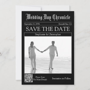Zeitung Hochzeit 1 Foto QR-Code Save the Date