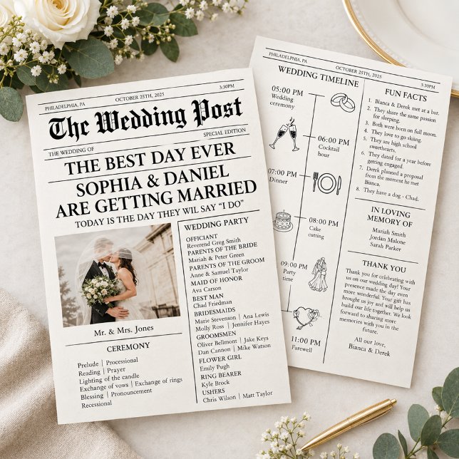 Zeitung Hochzeitsprogramm Zeitstrahl Fächer (Von Creator hochgeladen)