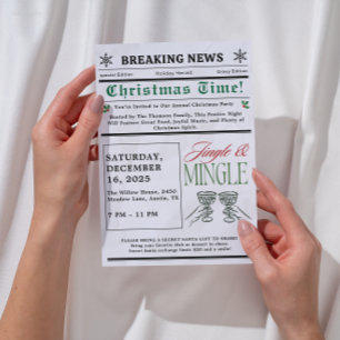 Zeitung Jingle und Mingle Cocktail Weihnachten Einladung