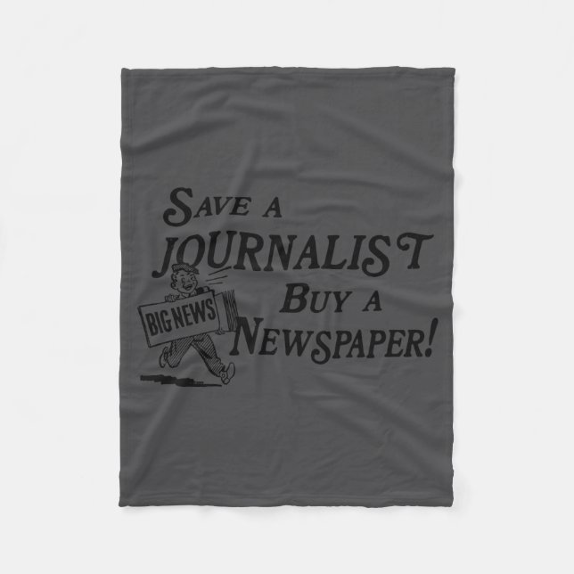 Zeitung kaufen, Journalist retten Fleecedecke (Vorderseite)
