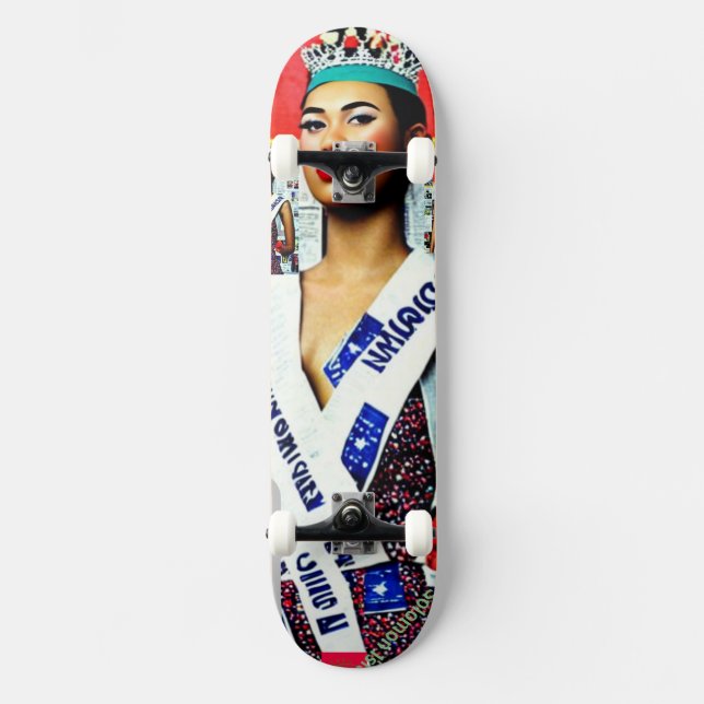 Zeitung Mache "Miss Solomon Islands" Skateboard (Vorderseite)