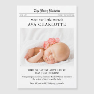 Zeitung Neugeborenen-Baby-Ankündigung Magnetkarte