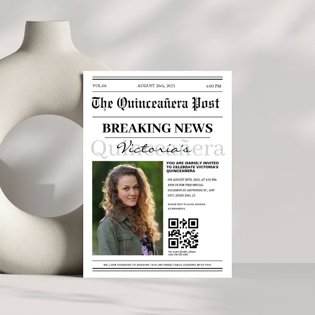 Zeitung Quinceañera Einladung (Von Creator hochgeladen)