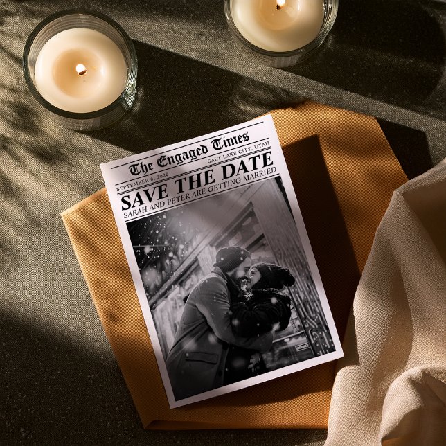 Zeitung Retro Save the Date einzigartig (Von Creator hochgeladen)