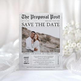 Zeitung Save the Date Foto Postkarte