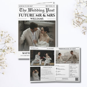 Zeitung Save the Date Hochzeitskarte Ankündigung