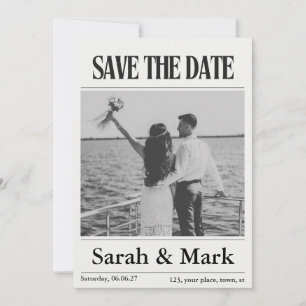 Zeitung Save the Date Vintage Benutzerdefiniertes 