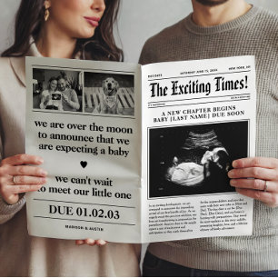 Zeitung Schwangerschaftsankündigung zum Falten Poster
