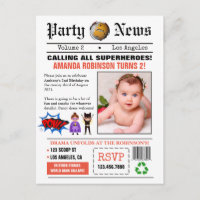 Zeitung Superhelden Geburtstagsparty Foto