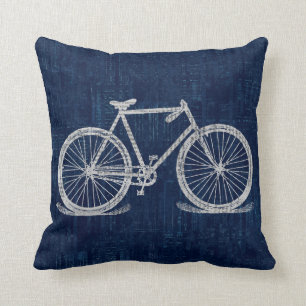 Zeitung Text Fahrrad mit Deep Blue Kissen
