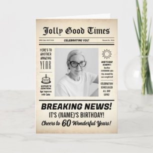 Zeitung zum 60. Geburtstag, Foto hinzufügen, Perso Karte