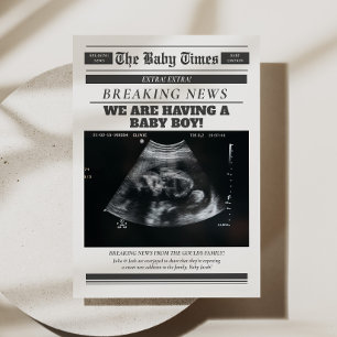 Zeitungen Baby Schwangerschaftsankündigung Einladung