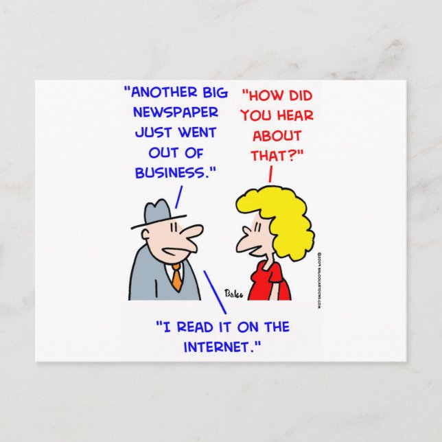 Zeitungen im Internet Postkarte (Vorderseite)