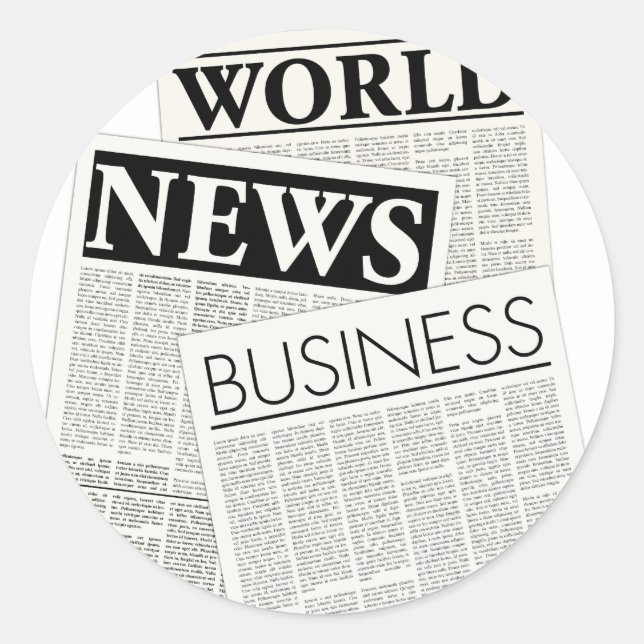 Zeitungen Runder Aufkleber (Vorderseite)