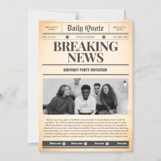 Zeitungs einladungen Titelseite Nachrichten