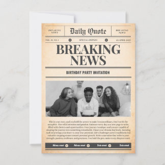 Zeitungs einladungen Titelseite Nachrichten