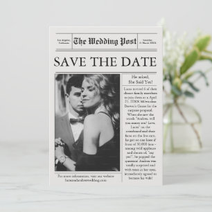 Zeitungs-Foto Save the Date Hochzeit Einladung