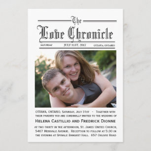 Zeitungs-Hochzeits-Einladung Einladung