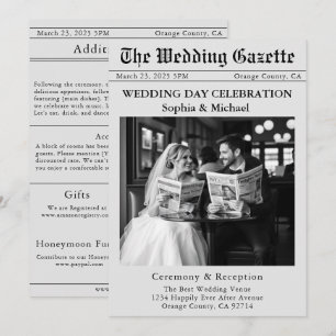 Zeitungs-Hochzeitseinladung Einladung