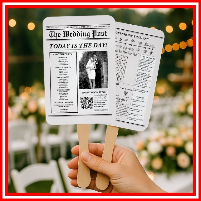 Zeitungs-Hochzeitsprogramm einzigartig modern eleg Fächer (Von Creator hochgeladen)