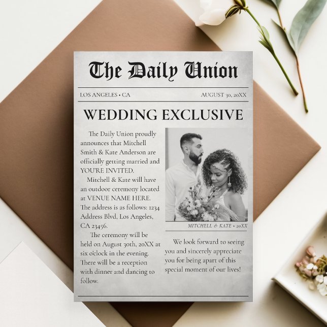 Zeitungsartikel Hochzeit Einladung (Newspaper Article Wedding Invitation
)