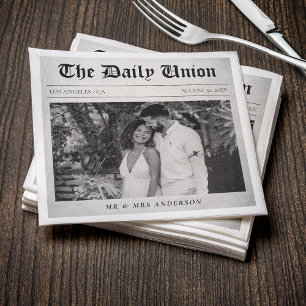 Zeitungsartikel Hochzeitsempfang Serviette