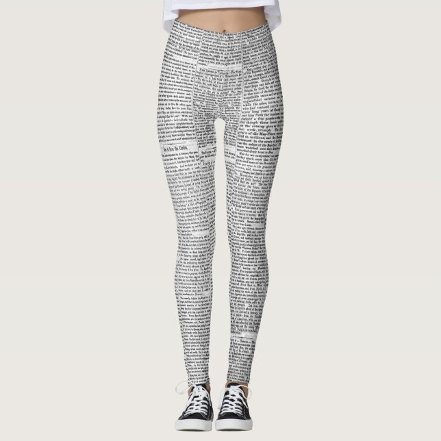 Zeitungsdruck Leggings (Vorderseite)