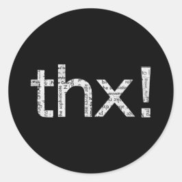 Zeitungsdrucke "THX" Typografie-Aufkleber Runder Aufkleber