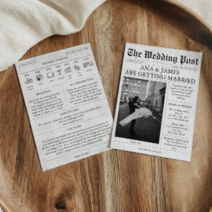 Zeitungseinladung zur Hochzeit Niedlich Einladung