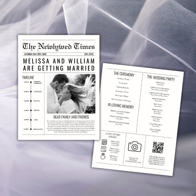 Zeitungsfeier Flyer (newspaper wedding program)