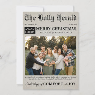 Zeitungsfoto Moderne Weihnachts-Flat-Feiertagskart Feiertagskarte