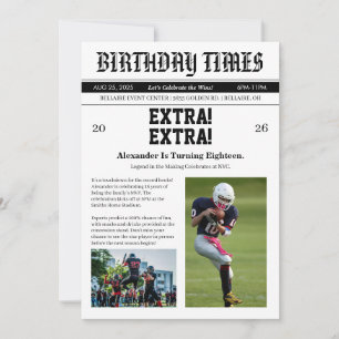 Zeitungsfußball-Geburtstag Einladung