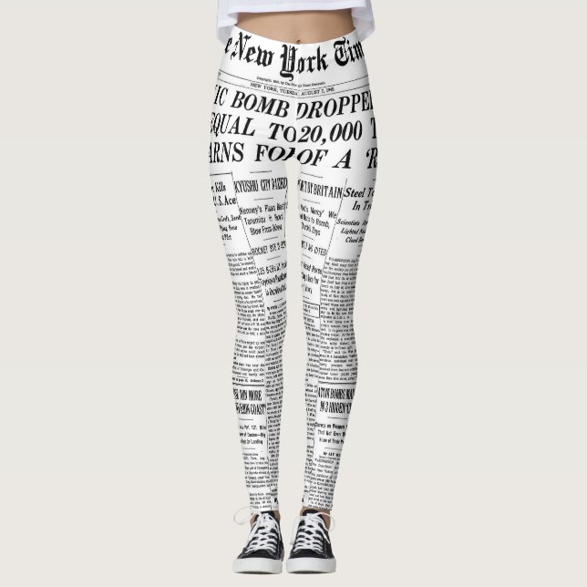 Zeitungsgamaschen Leggings (Vorderseite)