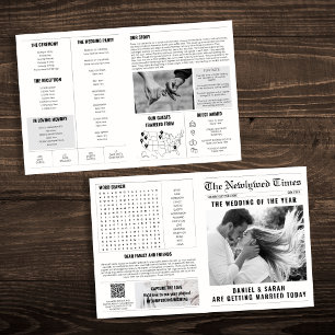 Zeitungshochzeitprogramm Info Word Search Fotos Karte