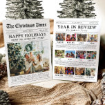 Zeitungsjahr in Review Family Foto Weihnachten<br><div class="desc">Unser Template für die Review Card Jahr ist der perfekte Weg, um die Highlights, Erinnerungen und Meilensteine des vergangenen Jahres mit Freunden und Familie zu teilen. Diese Karte ist als eine einzigartige und lustige Weihnachtskarte im Zeitungsstil 'Jahr in Review' konzipiert und enthält eine Sammlung Ihrer beliebten Fotos. Die Titelseite zeigt...</div>