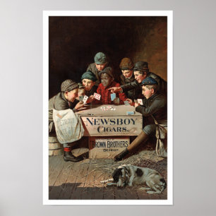 Zeitungsjunge-Zigarren, 1894. Vintage Werbung Poster
