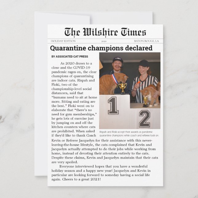 Zeitungskarte Feiertagskarte (Vorderseite)