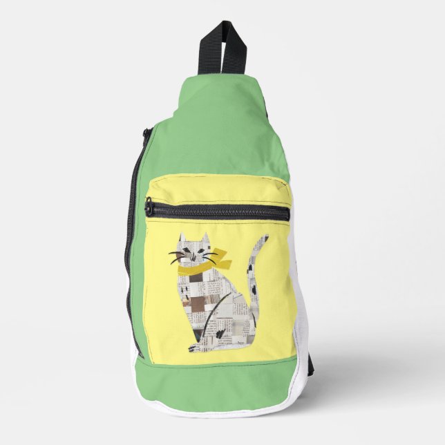 Zeitungskatze Crossbody Bag (Vorderseite)