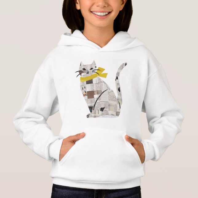 Zeitungskatze Hoodie (Vorderseite)