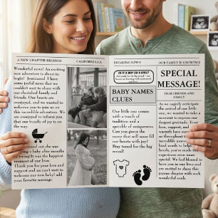 Zeitungsschwangerschaft Baby Shower Ankündigung
