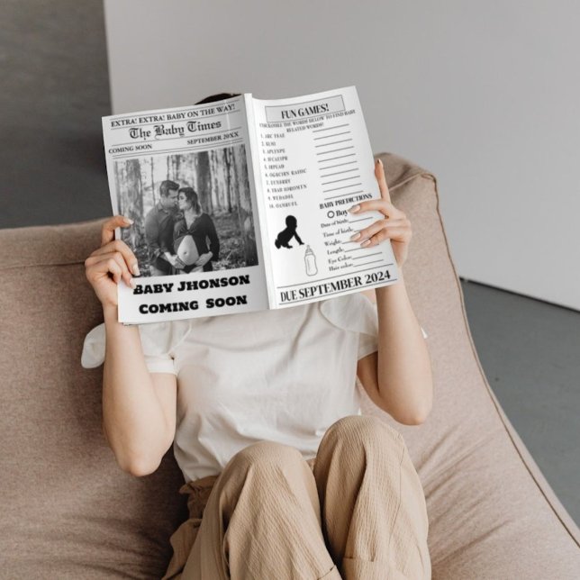 Zeitungsschwangerschaft Baby Shower Ankündigung (Von Creator hochgeladen)