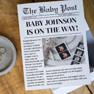 Zeitungsschwangerschaft Baby Shower Ankündigung