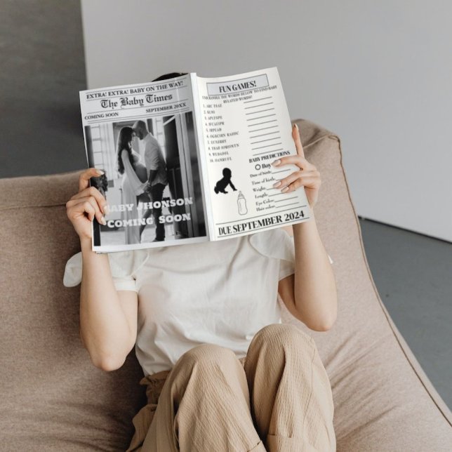 Zeitungsschwangerschaft Baby Shower Ankündigung (Von Creator hochgeladen)