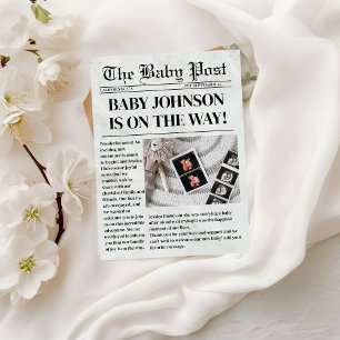 Zeitungsschwangerschaft Baby Shower Ankündigung