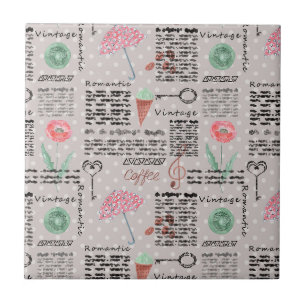 Zeitungsseite im Vintage-Look mit Polka-Dots, stil Fliese