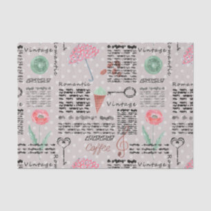 Zeitungsseite im Vintage-Look mit Polka-Dots, stil Seidenpapier