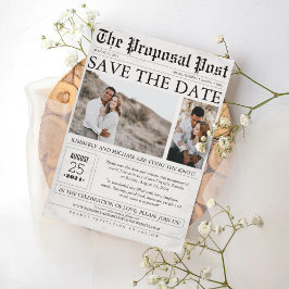 Zeitungsstil Spaß Save the Date Foto