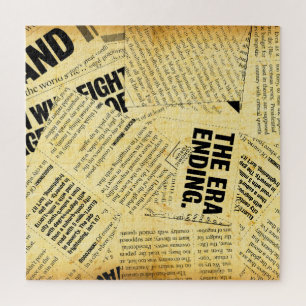 Zeitungstext mit altem Papier Puzzle