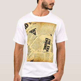 Zeitungstext mit altem Papier T-Shirt