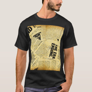 Zeitungstext mit altem Papier T-Shirt